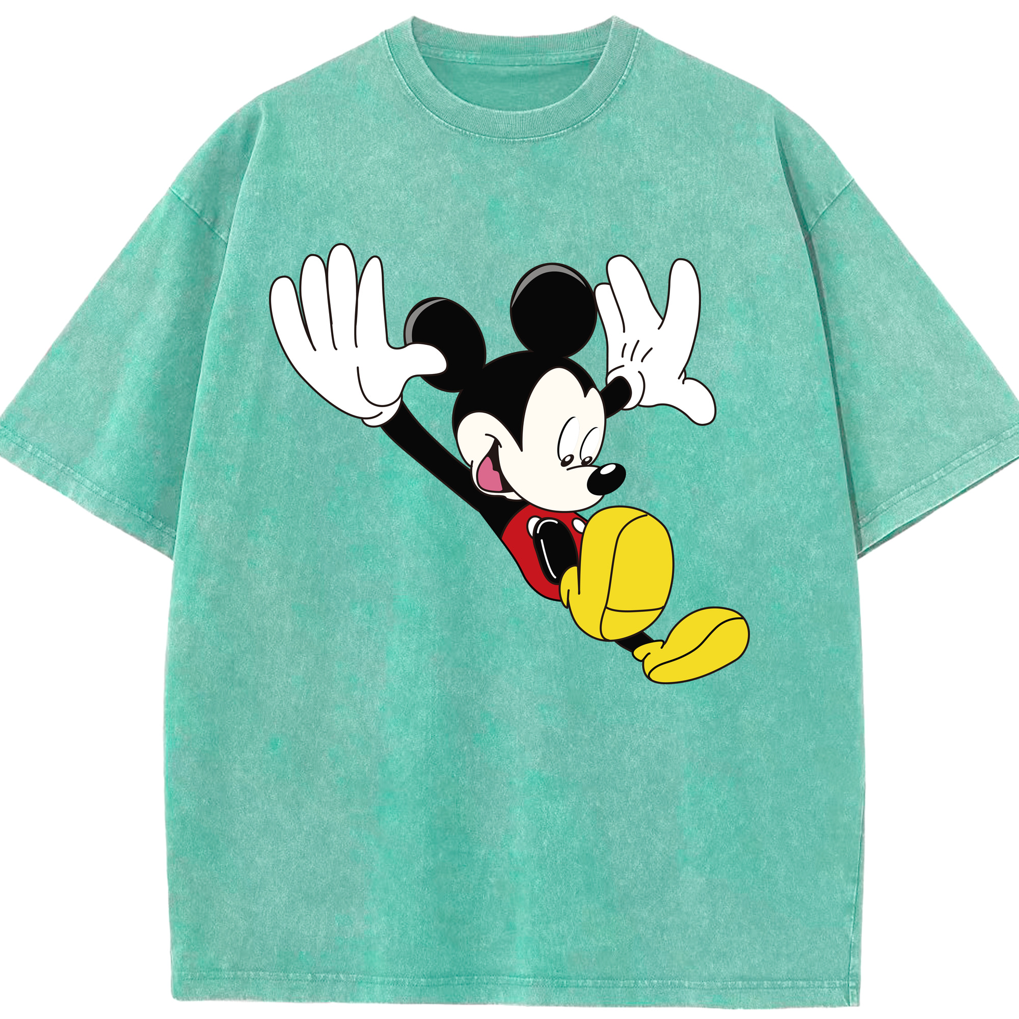 （画像用） ミッキーマウス Mickey Mouse 綿100% ヴィンテージ風 半袖Tシャツ（フロントプリント）